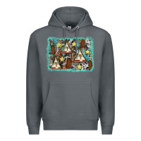 Rock tribe tent western background Premium Hoodie - AdoDesignShop