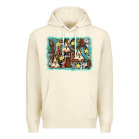 Sandshell tribe tent western background Premium Hoodie - AdoDesignShop