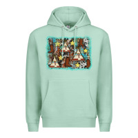 Seafoam tribe tent western background Premium Hoodie - AdoDesignShop