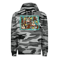 Slate Camo tribe tent western background Premium Hoodie - AdoDesignShop