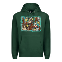 Sports Green tribe tent western background Premium Hoodie - AdoDesignShop
