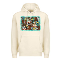 Tofu tribe tent western background Premium Hoodie - AdoDesignShop
