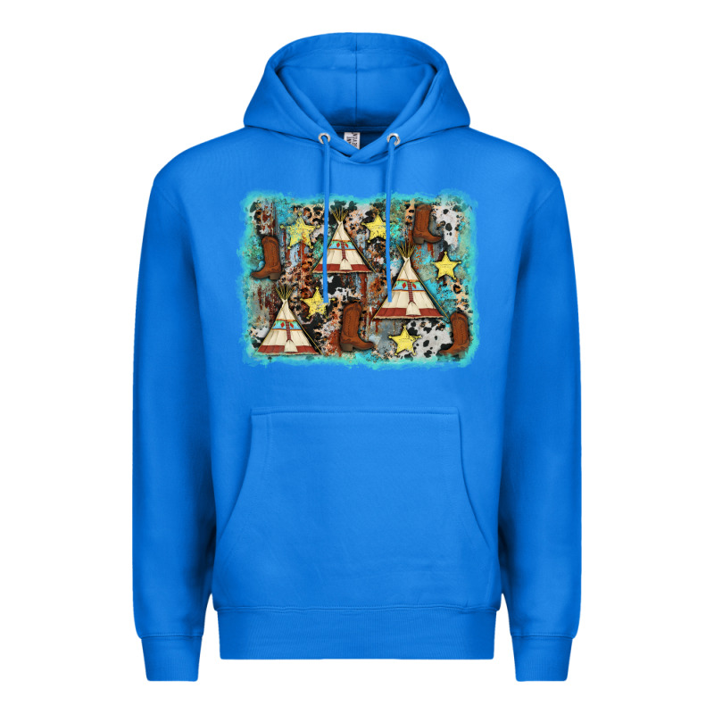 Tribe Tent Western Background Premium Hoodie by AdoDesignShop | Teevron