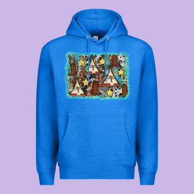 Tribe Tent Western Background Premium Hoodie Designed By Adodesignshop
