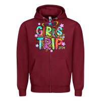 Burgundy girls trip 2024 Zipper Hoodie - RanaPortraitStore
