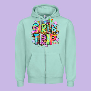 Girls Trip 2024 Zipper Hoodie Designed By Ranaportraitstore