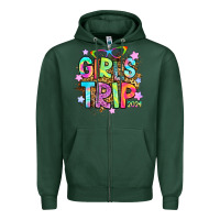 Sports Green girls trip 2024 Zipper Hoodie - RanaPortraitStore