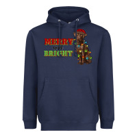 Navy merry and bright labrador Heavyweight Hoodie - RanaPortraitStore