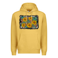 Antique Gold leather sunflower background Premium Hoodie - AdoDesignShop