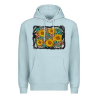 Blue Mist leather sunflower background Premium Hoodie - AdoDesignShop