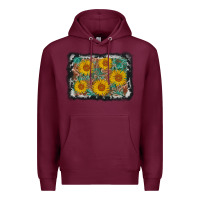 Burgundy leather sunflower background Premium Hoodie - AdoDesignShop