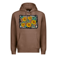 Chestnut leather sunflower background Premium Hoodie - AdoDesignShop