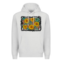 Dove Grey leather sunflower background Premium Hoodie - AdoDesignShop