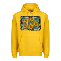 Lemon leather sunflower background Premium Hoodie - AdoDesignShop