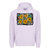 Lilac leather sunflower background Premium Hoodie - AdoDesignShop