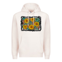 Pale Pink leather sunflower background Premium Hoodie - AdoDesignShop