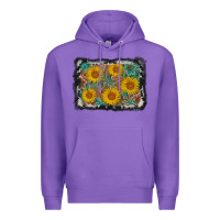 Purple leather sunflower background Premium Hoodie - AdoDesignShop