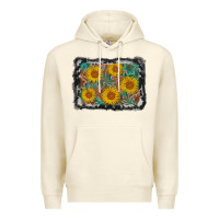 Sandshell leather sunflower background Premium Hoodie - AdoDesignShop
