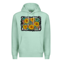 Seafoam leather sunflower background Premium Hoodie - AdoDesignShop