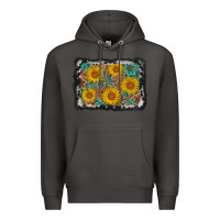 Smoke leather sunflower background Premium Hoodie - AdoDesignShop
