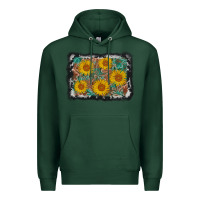 Sports Green leather sunflower background Premium Hoodie - AdoDesignShop