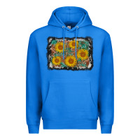True Royal leather sunflower background Premium Hoodie - AdoDesignShop