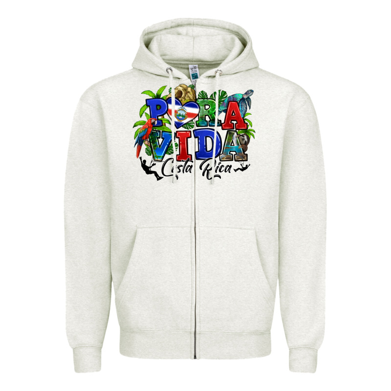 Pura Vida Costa Rica Rana Zipper Hoodie by RanaPortraitStore | Teevron