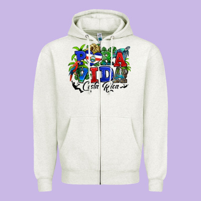 Zipper Hoodie pura vida costa rica rana