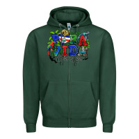 Sports Green pura vida costa rica rana Zipper Hoodie - RanaPortraitStore