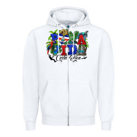 White pura vida costa rica rana Zipper Hoodie - RanaPortraitStore