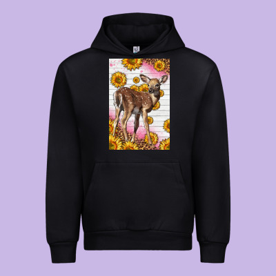 Western Cute Baby Deer Fawn Urban Hoodie Designed By Lillyallendesigns