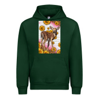 Forest Green Western Cute Baby Deer Fawn Urban Hoodie - LillyAllenDesigns