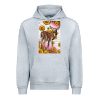 Heather Grey Western Cute Baby Deer Fawn Urban Hoodie - LillyAllenDesigns