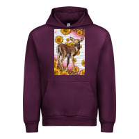 Mauve Wine Western Cute Baby Deer Fawn Urban Hoodie - LillyAllenDesigns