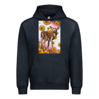Navy Western Cute Baby Deer Fawn Urban Hoodie - LillyAllenDesigns