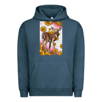 Pigment Midnight Navy Western Cute Baby Deer Fawn Urban Hoodie - LillyAllenDesigns