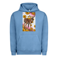 Pigment Pebble Blue Western Cute Baby Deer Fawn Urban Hoodie - LillyAllenDesigns