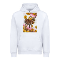 White Western Cute Baby Deer Fawn Urban Hoodie - LillyAllenDesigns