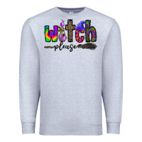 Heather Grey witch please Premium Sweatshirt - CowhideDigitalArt