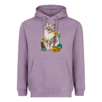 Lavender siberian cat sunflower and gemstone Heavyweight Hoodie - texasbilliewilder