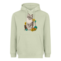 Matcha siberian cat sunflower and gemstone Heavyweight Hoodie - texasbilliewilder