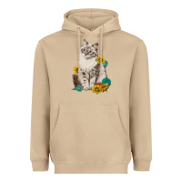 Mushroom siberian cat sunflower and gemstone Heavyweight Hoodie - texasbilliewilder