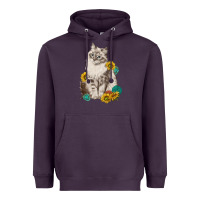 Siberian Cat Sunflower And Gemstone Heavyweight Hoodie | Teevron