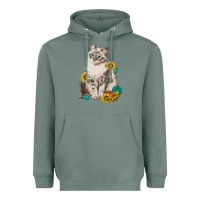 Sage siberian cat sunflower and gemstone Heavyweight Hoodie - texasbilliewilder