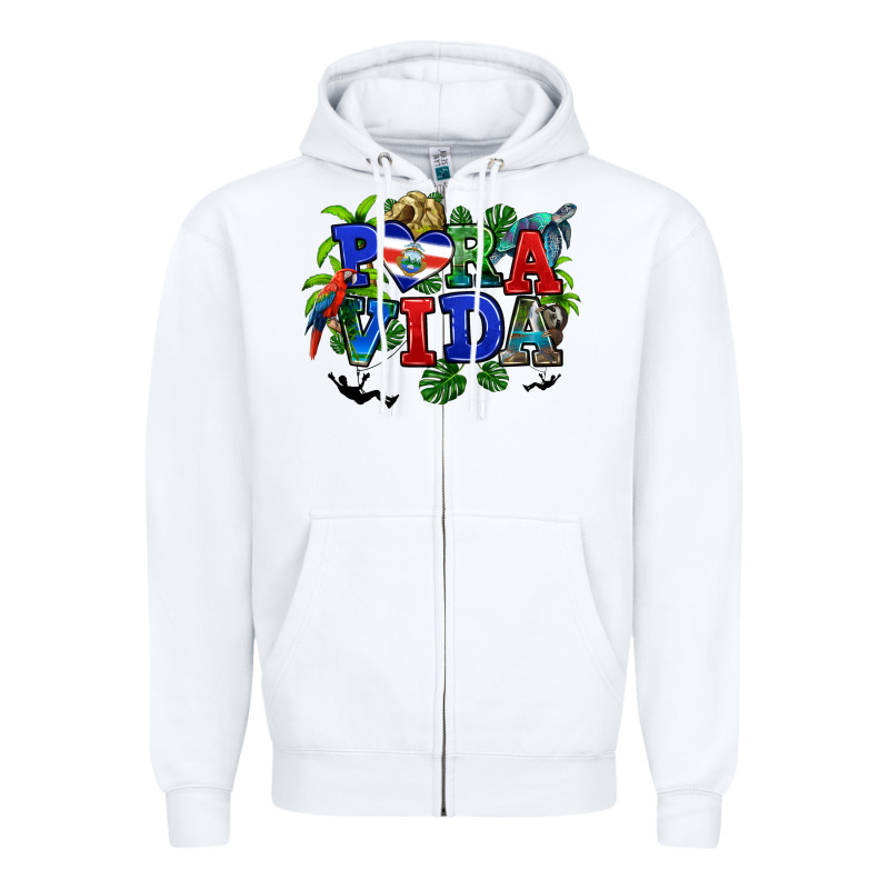 Pura Vida Costa Rica Zipper Hoodie by RanaPortraitStore | Teevron