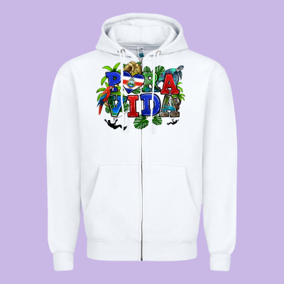 Zipper Hoodie pura vida costa rica