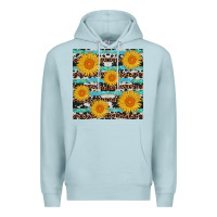 Blue Mist sunflower western seamless Premium Hoodie - AdoDesignShop
