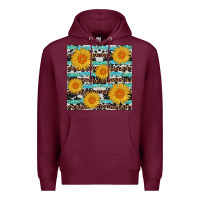 Burgundy sunflower western seamless Premium Hoodie - AdoDesignShop