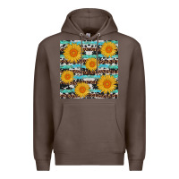 Coffee sunflower western seamless Premium Hoodie - AdoDesignShop