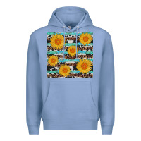Colony Blue sunflower western seamless Premium Hoodie - AdoDesignShop